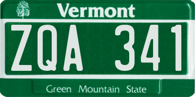 VT license plate ZQA341