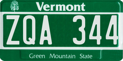 VT license plate ZQA344