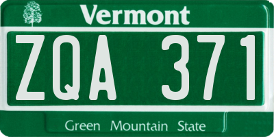 VT license plate ZQA371