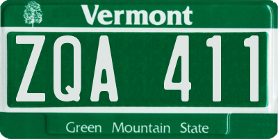 VT license plate ZQA411