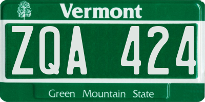 VT license plate ZQA424