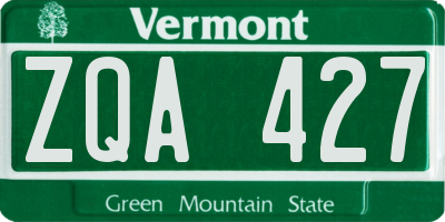 VT license plate ZQA427