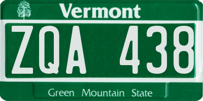 VT license plate ZQA438