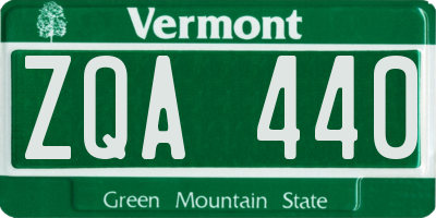 VT license plate ZQA440