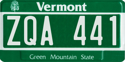 VT license plate ZQA441