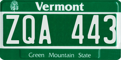 VT license plate ZQA443
