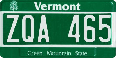 VT license plate ZQA465