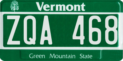 VT license plate ZQA468