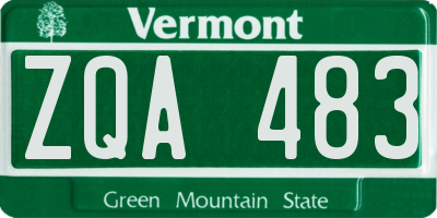 VT license plate ZQA483