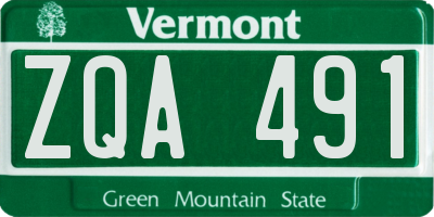 VT license plate ZQA491