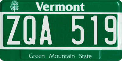 VT license plate ZQA519