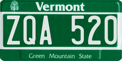 VT license plate ZQA520