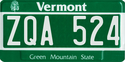 VT license plate ZQA524