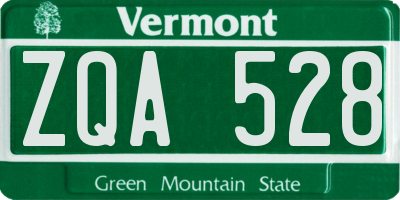 VT license plate ZQA528