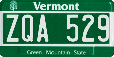 VT license plate ZQA529