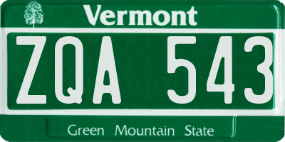 VT license plate ZQA543
