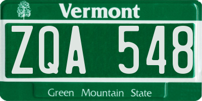 VT license plate ZQA548