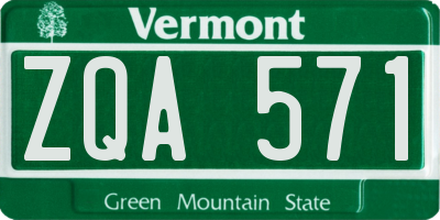 VT license plate ZQA571