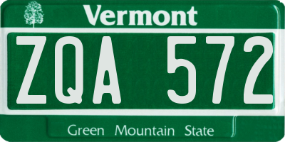VT license plate ZQA572