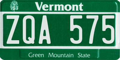 VT license plate ZQA575