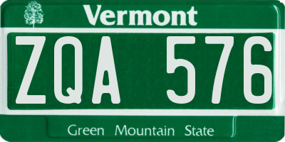 VT license plate ZQA576