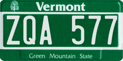 VT license plate ZQA577