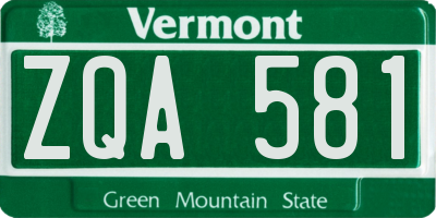 VT license plate ZQA581