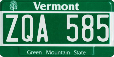 VT license plate ZQA585