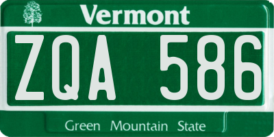 VT license plate ZQA586