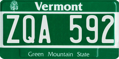 VT license plate ZQA592