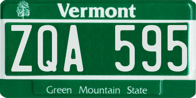 VT license plate ZQA595