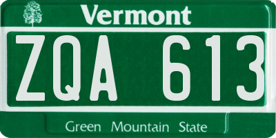 VT license plate ZQA613