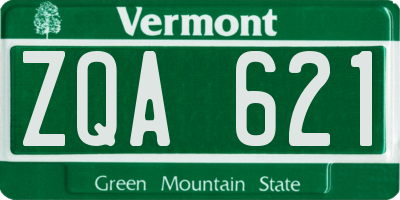 VT license plate ZQA621