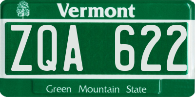 VT license plate ZQA622
