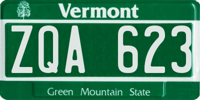 VT license plate ZQA623
