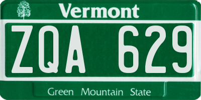 VT license plate ZQA629
