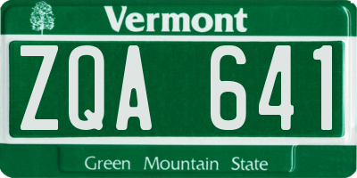 VT license plate ZQA641
