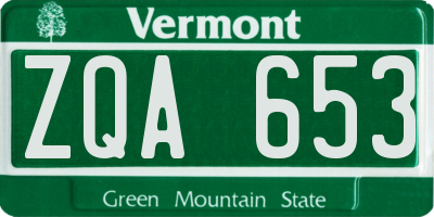 VT license plate ZQA653