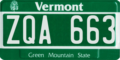 VT license plate ZQA663