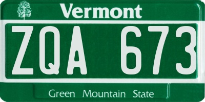 VT license plate ZQA673