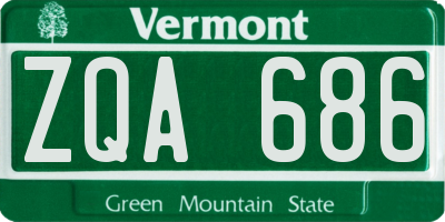 VT license plate ZQA686