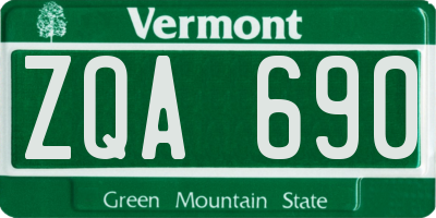 VT license plate ZQA690