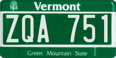 VT license plate ZQA751