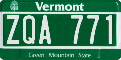 VT license plate ZQA771