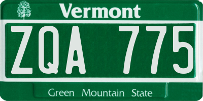 VT license plate ZQA775