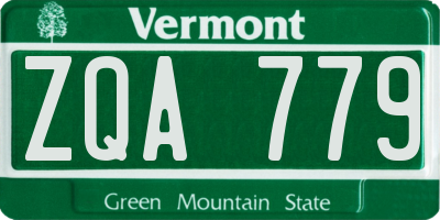 VT license plate ZQA779