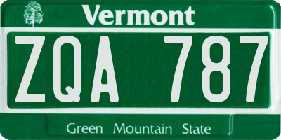 VT license plate ZQA787