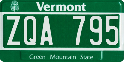 VT license plate ZQA795