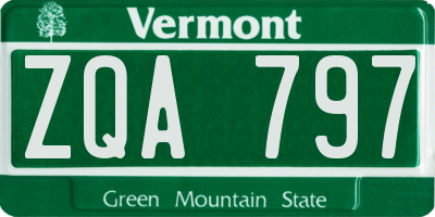 VT license plate ZQA797