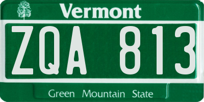 VT license plate ZQA813
